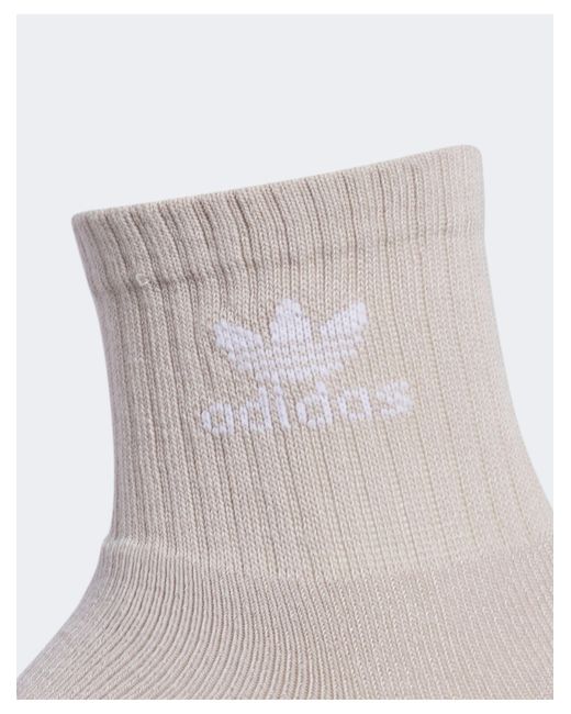 Adidas Originals Gray Trefoil 6-pack Quarter Socks for men