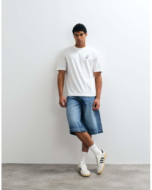 HUGO White Noxwash Regular Fit Icon Logo T-shirt for men