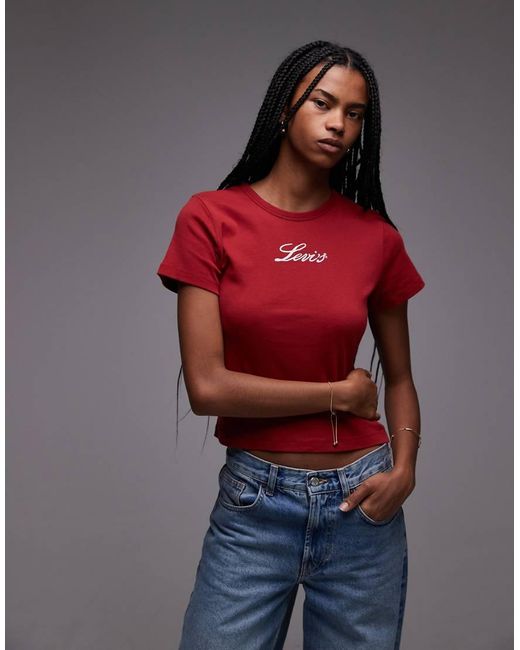 Levi's Red Rickie Embellished Small Logo T-Shirt