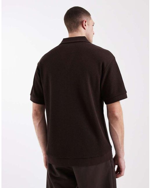 ASOS Black Heavyweight Relaxed Polo for men