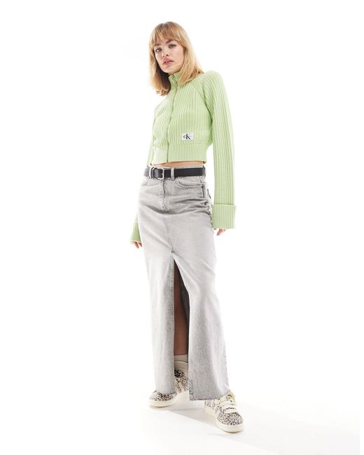 Rebeca verde menta con logo Calvin Klein de color Gray