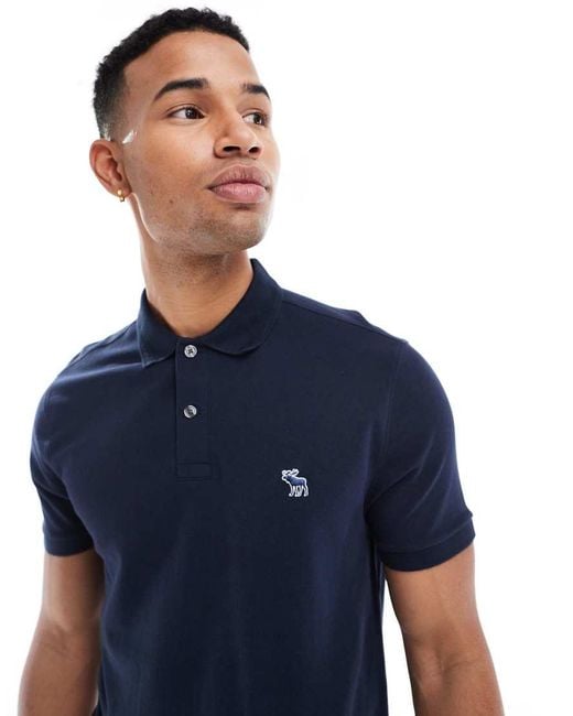 Abercrombie Fitch Elevated Icon Logo Tipped Pique Polo in Blue for Men Lyst UK