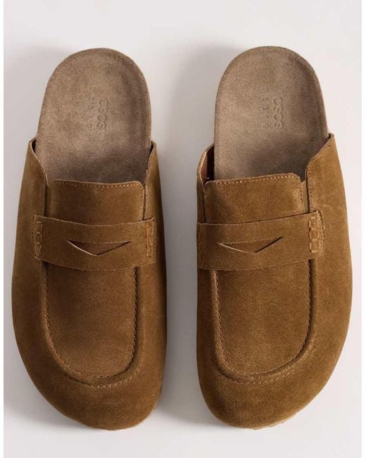 ASOS Brown Penny Loafer Mule for men