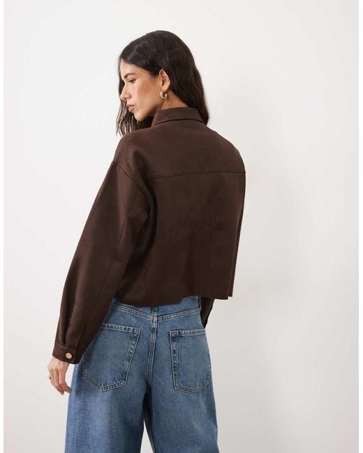 Jdy Brown Faux Suede Overshirt