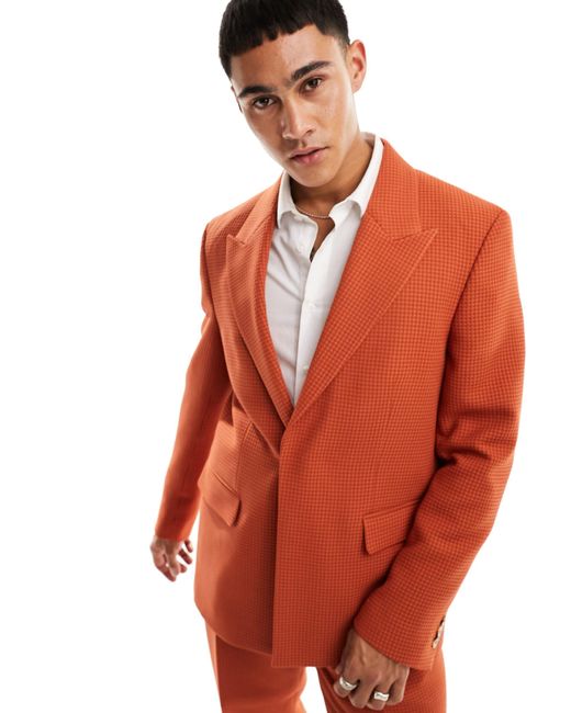 Viggo Orange Waffle Suit Jacket for men
