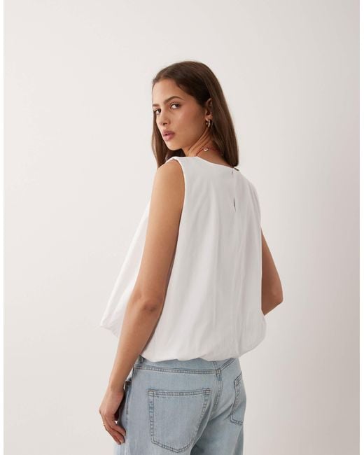 ASOS White Bubble Hem Top