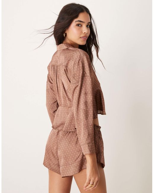 Free People Brown – pyjama aus satin