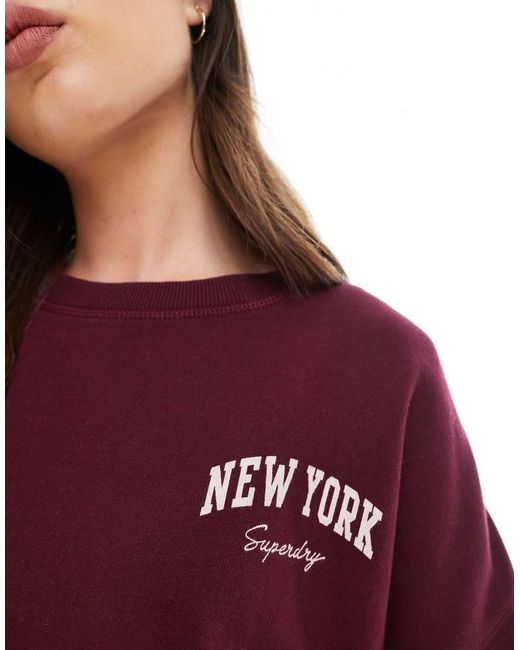 Superdry Purple Athletic Essentials Relaxed Crew Sweatshirt