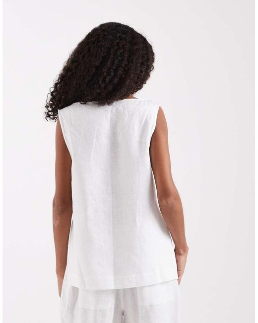 ASOS White Linen Shell Top
