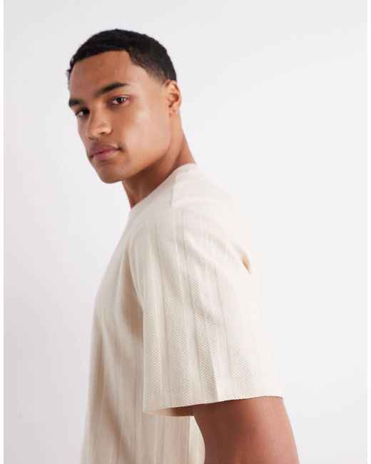 T-shirt oversize à rayures texturées - crème JJ Rebel pour homme en coloris Natural