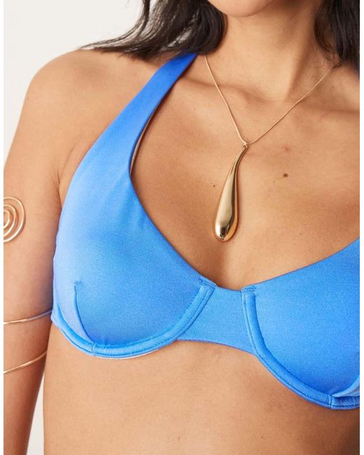 Free Society Blue Underwire Bikini Top