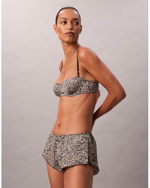 Calvin Klein Brown Sexy Satin Balconette Bra
