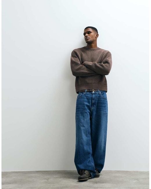 Cotton On Blue Box Fit Crew Knit for men