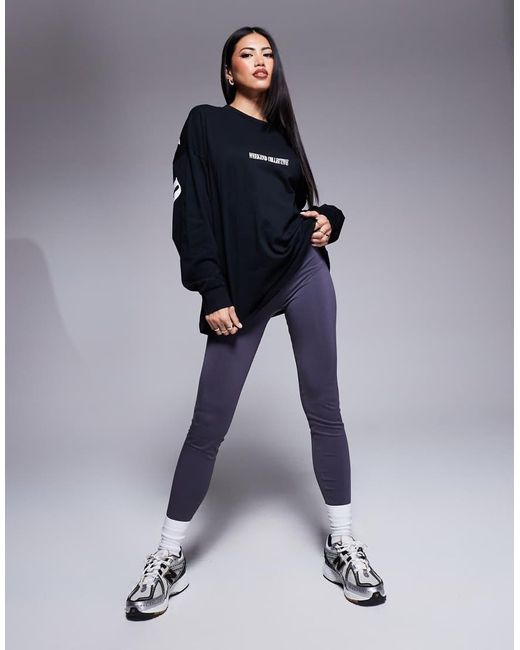 ASOS Black Weekend Collective Icon Oversized Long Sleeve T-shirt With Stacked Back Logo