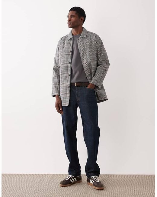 Barbour Gray Rokig Heritage Check Waterproof Mac Jacket for men