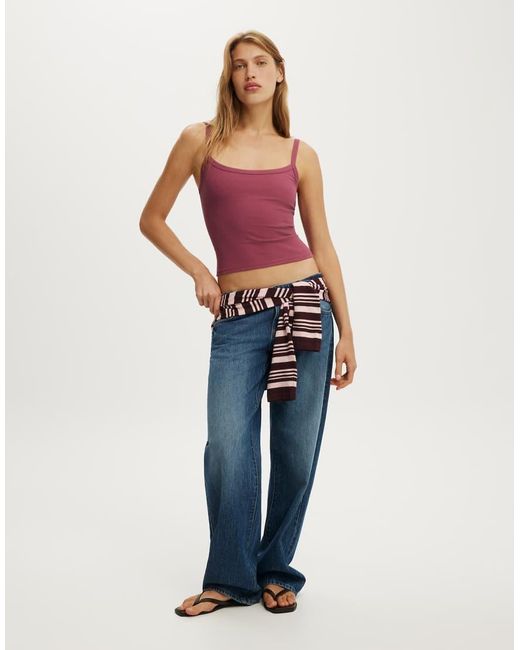 Cotton On Red Goldie Rib Scoop Cami