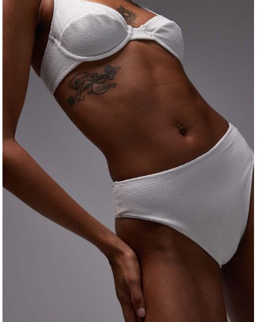 ARKET Brown Mix & Match Crinkle Bubble Bikini Bottom