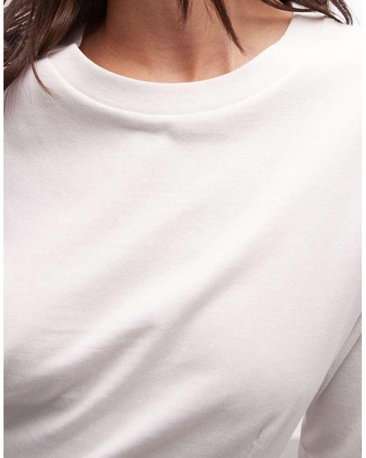Monki White Cinched Waist Top