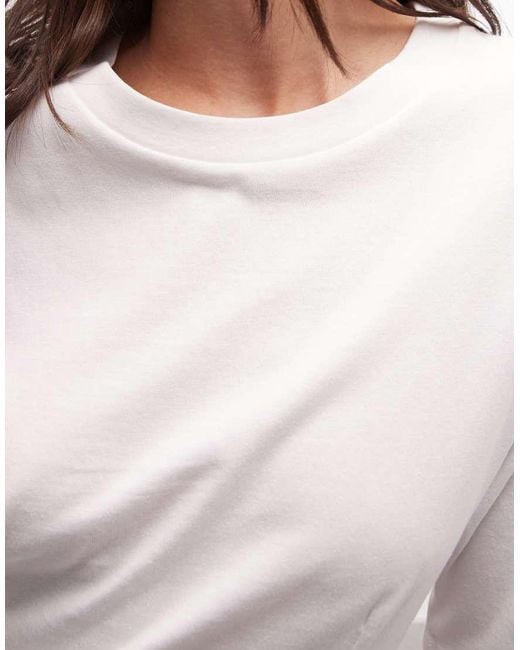 Monki White Cinched Waist Top