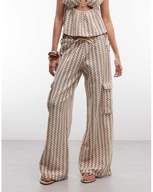 Roxy Multicolor Zigzag Stripe Beach Trousers