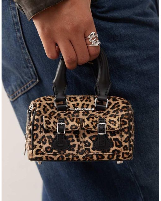 Dr. Martens Blue Mini Top Handle Bag With Hair Detail