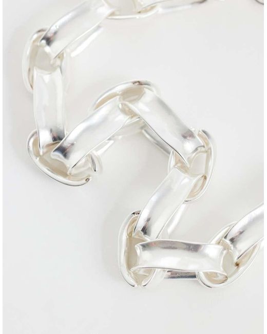 Mango White Chunky Chain Necklace