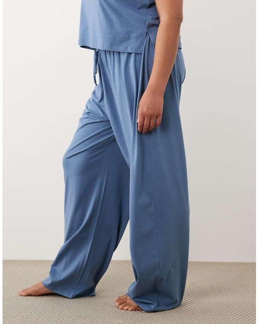 ASOS Blue Asos Design Curve Mix & Match Cotton Pajama Pants