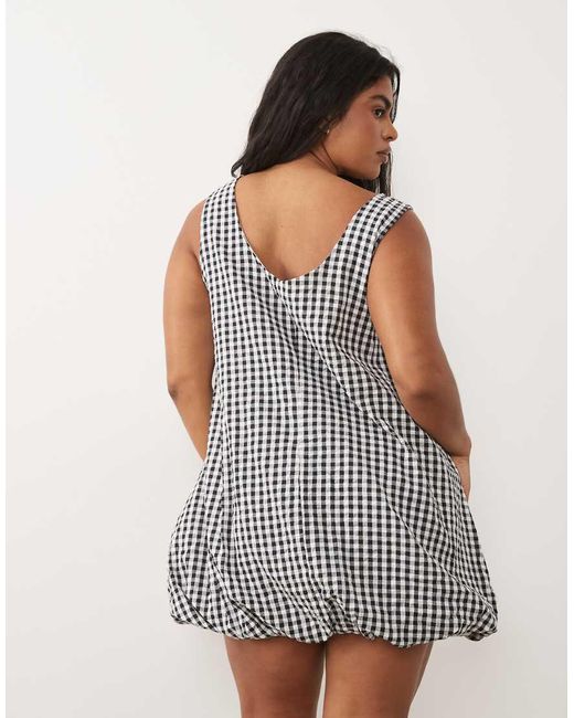 ASOS Gray Asos Design Curve Bubble Hem Mini Dress