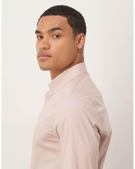 ASOS Natural Skinny Stretch Work Shirt for men