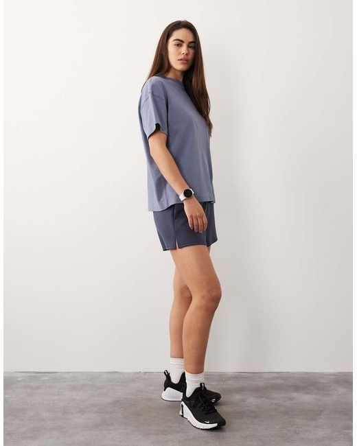 4505 Blue Icon Heavyweight Cotton Oversized T-shirt With Quick Dry Finish
