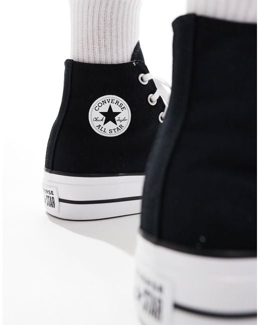 Chuck taylor all star hi lift - basket montantes larges à semelle plateforme compensée Converse en coloris Black