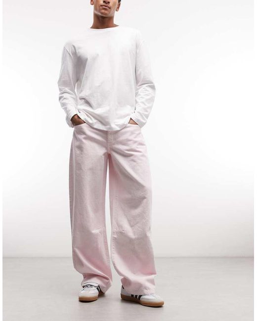 Liquor N Poker White Relaxed baggy Jeans for men