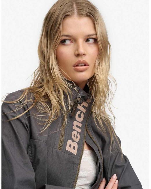 Bench x Superdry & Co Blue Double Zip Funnel Ripstop Jacket