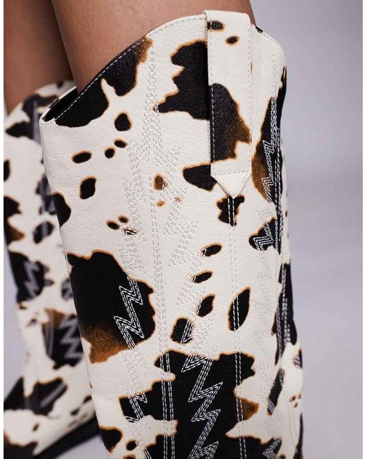 Public Desire White Koiboi Western Ankle Boots