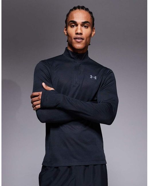 Under Armour Blue Velociti Quarter-Zip Running T-Shirt for men