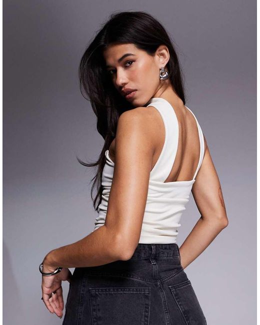 ASOS Bandeau-Top Met Sjaalhals in het Gray