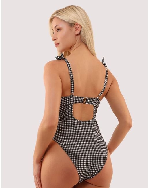 Peek & Beau Black Margot Gingham Seersucker Underwire Swimsuit