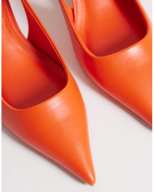 ASOS Orange Signature Kitten Heeled Shoes