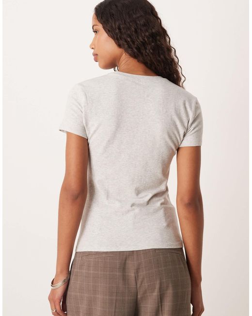 Abercrombie & Fitch White – nahtloses t-shirt