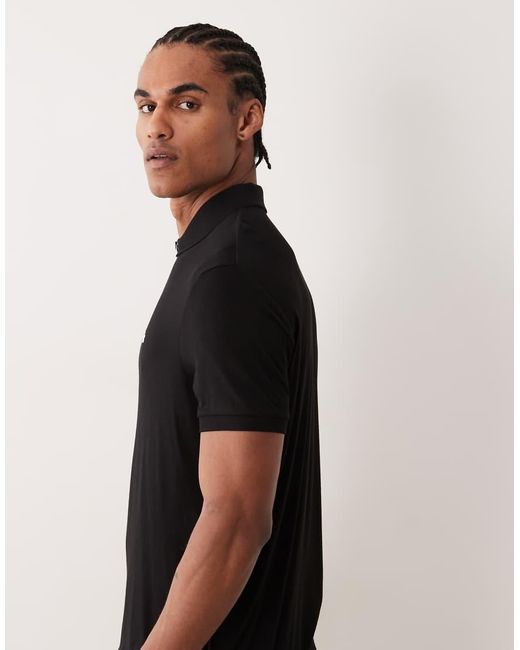 ARMANI EXCHANGE Black Logo Polo Shirt for men