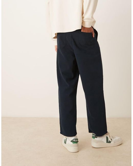 ASOS White Relaxed Tapered Trousers for men