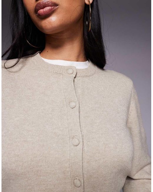 The Frolic Gray Exclusive Ribbed Structured Waist Button Through Cardigan