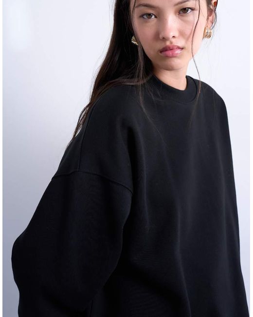 TOPSHOP Blue Longline Oversized Sweatshirt