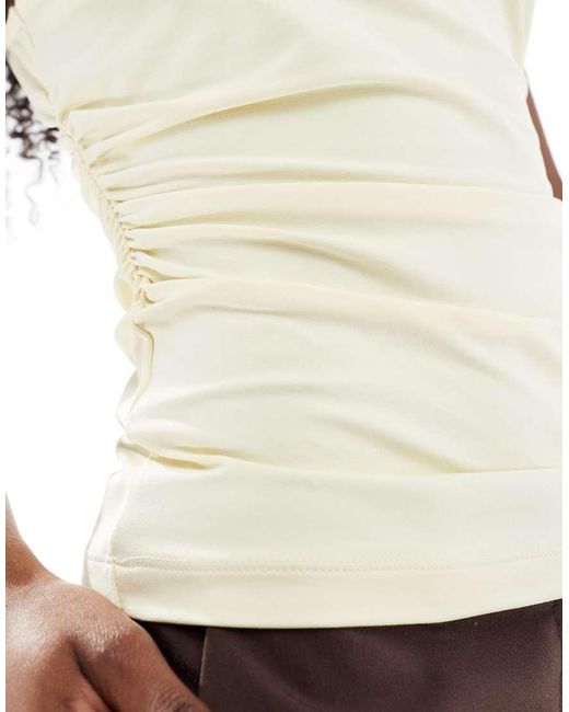 ASOS Top Met Rimpeleffect En Hoge Hals in het White