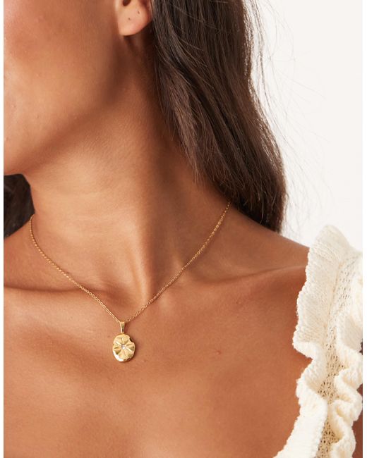 Collier en acier inoxydable imperméable avec pendentif céleste ASOS en coloris Brown