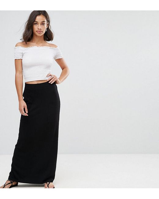 ASOS Black Jersey Maxi Skirt With Pockets