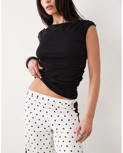 ASOS Multicolor Wide Leg Trouser With Lace Side Panel