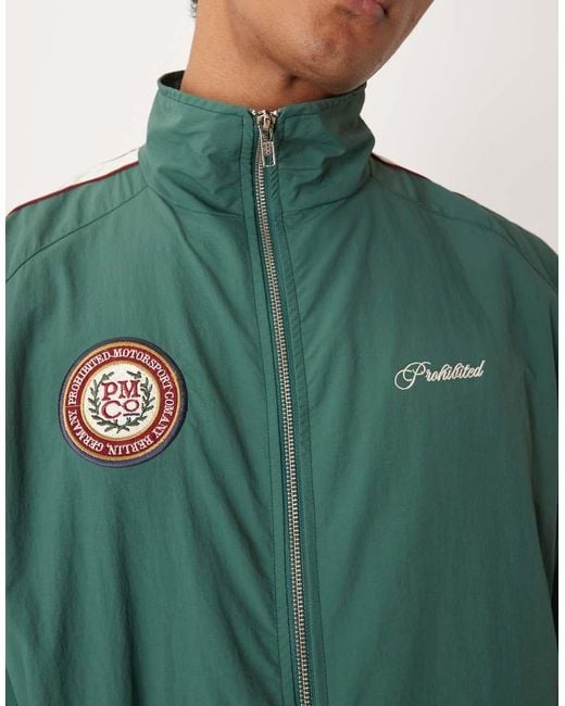 Prohibited Green Zip Through Track Jacket Co-ord for men