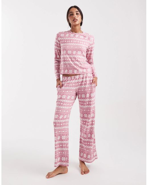 Hollister Pink Low Rise Wide Leg Pyjama Bottoms