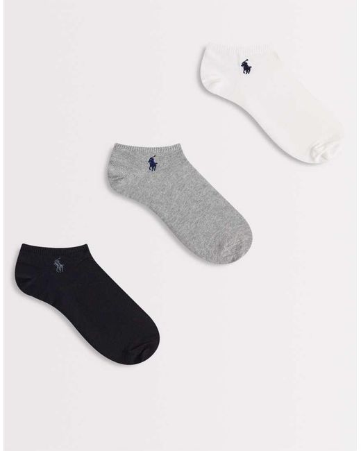 Polo Ralph Lauren White 3 Pack Low Cut Socks for men
